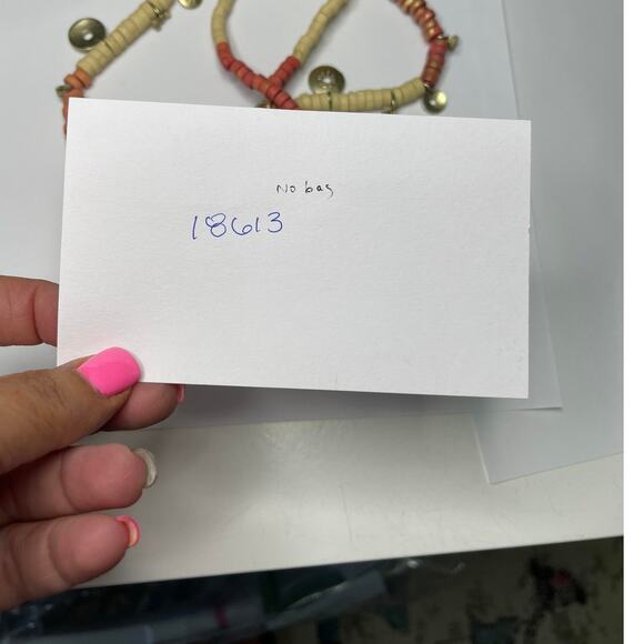 Chico's beaded necklace with charms disks pinks natural neutral costume jewelry - Picture 14 of 14